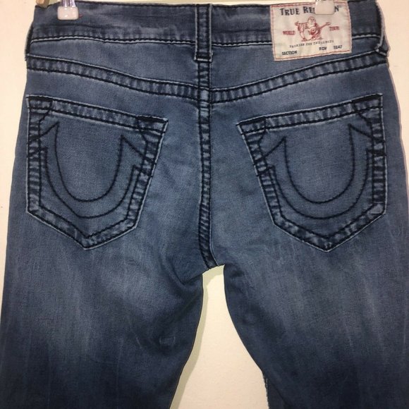 True Religion Relaxed Slim Geno Big T No Flap Straight Vintage Cosmos Jeans 31 - Picture 10 of 11